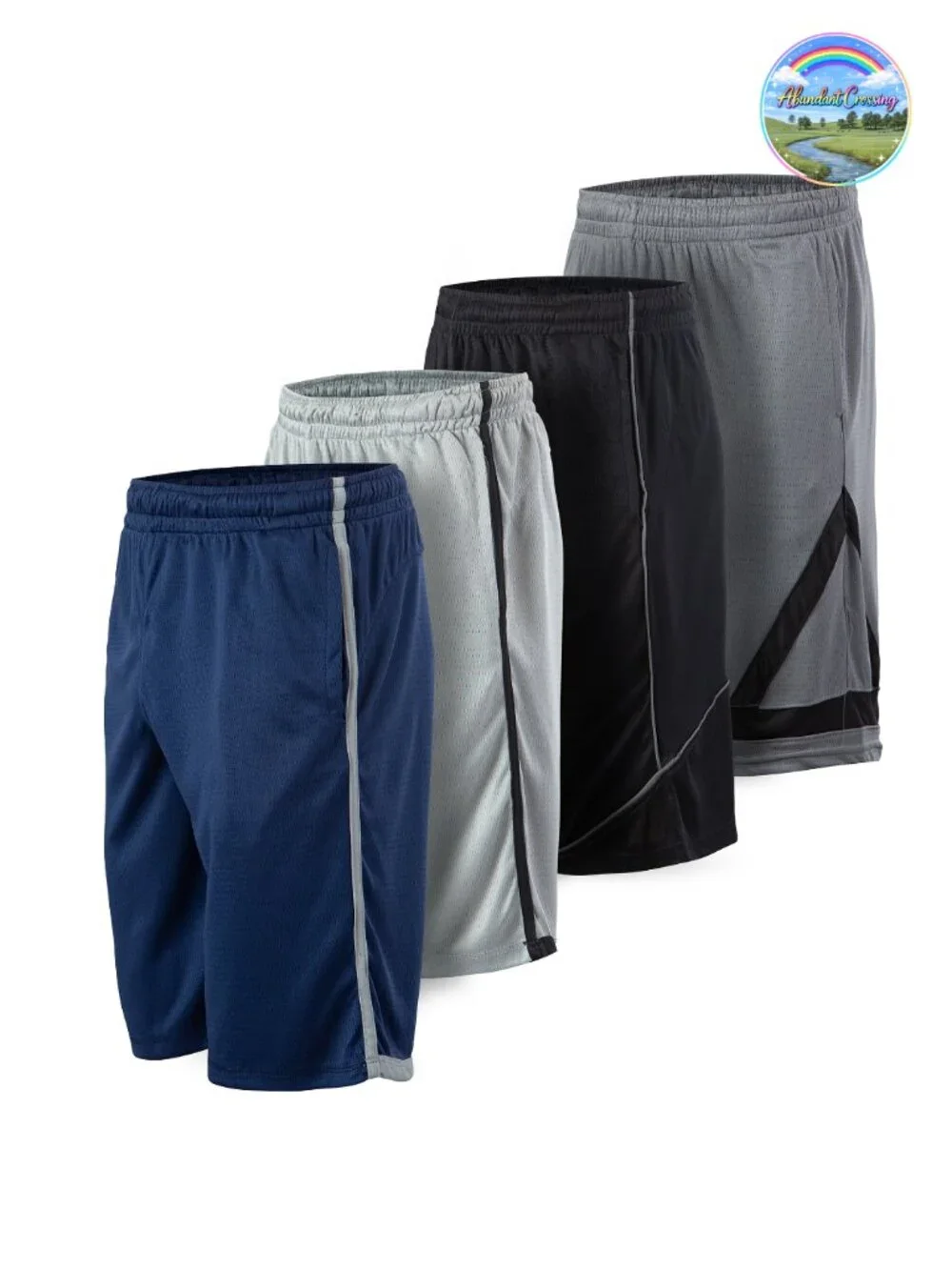 5 Pack Men's Dry-Fit Athletic Performance Gym Shorts Quick-Dry Activewear